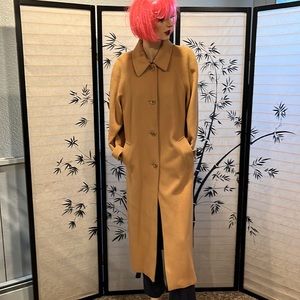 Classic below the knee length wool and cashmere coat